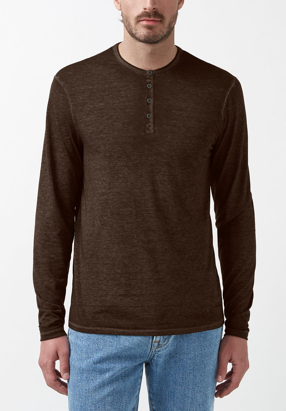 Buffalo David Bitton Men's Kaduk Long-Sleeve T-Shirt - Chocolate - Size M