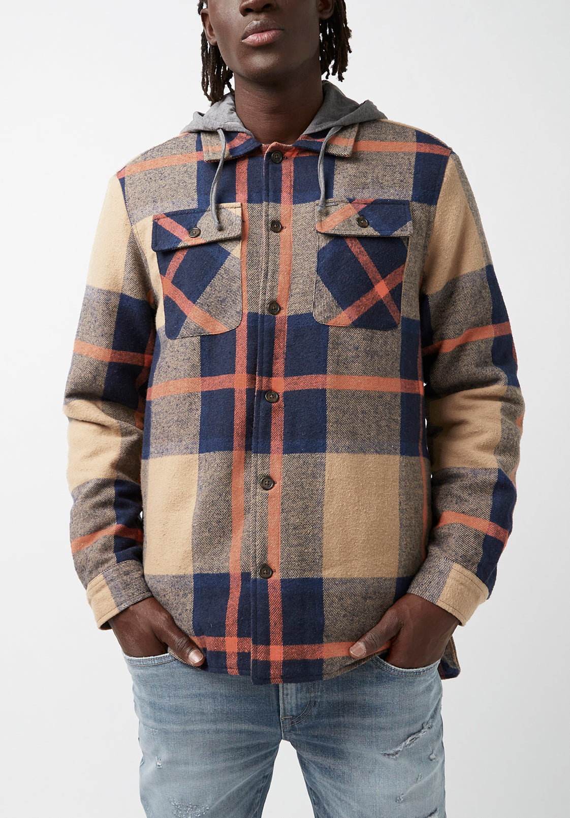 Sandis Mirage Plaid Fleece Shirt Jacket – Buffalo Jeans CA
