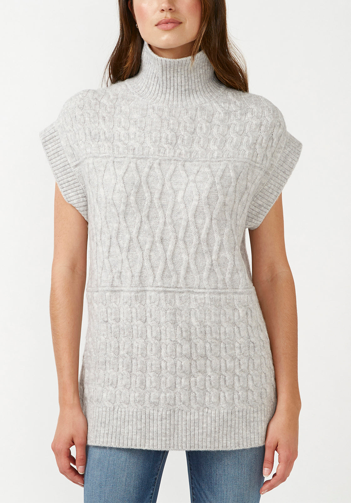 Massima Women's Long Sleeve Mock Neck Sweater Dress in Ivory - SD0001H