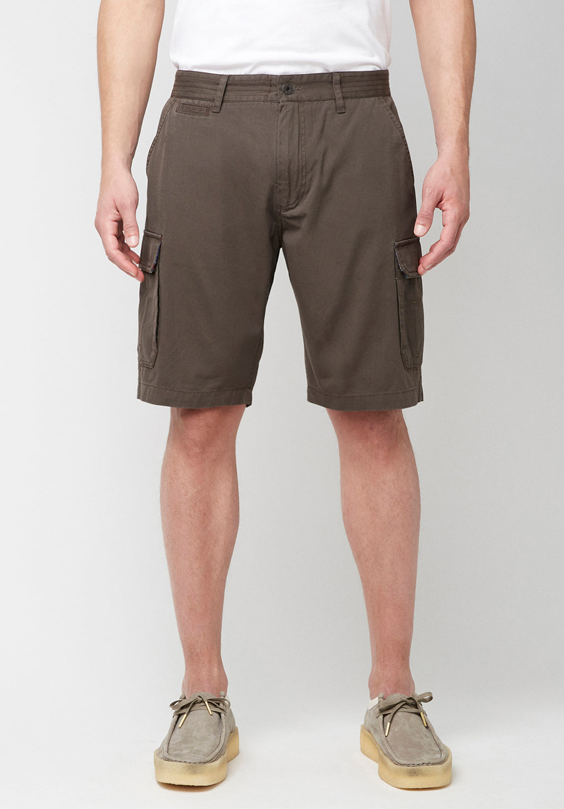 Havane Men's Linen Twill Shorts in Army Green - BM23967