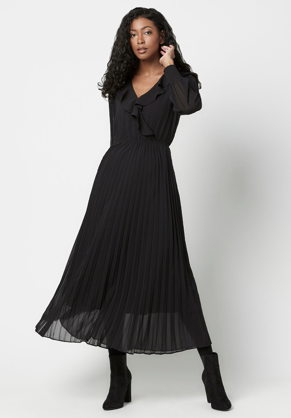 Pleated Tully Midi Dress – Buffalo Jeans - US