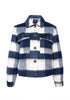 TAN BLUE PLAID / XS