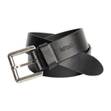 Square Buckle Black Buffalo Leather Belt - BB1000C04