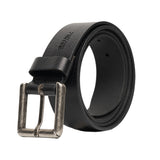 Square Buckle Black Buffalo Leather Belt - BB1000C04