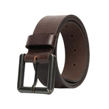 Square Buckle Brown Buffalo Leather Belt - BB1000C13