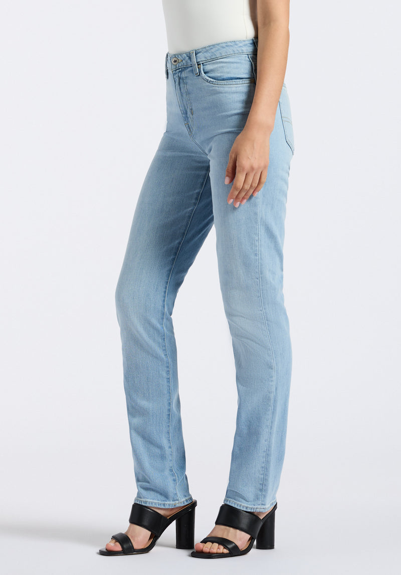 High Rise Straight Jayden Women's Jeans in Light & Soft Blue - BL15837