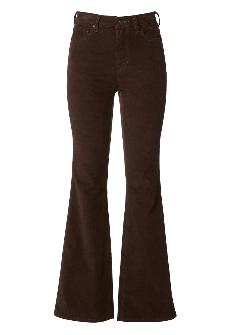 Joplin High Rise Flare Women's Corduroy Pants in Brown - BL15940