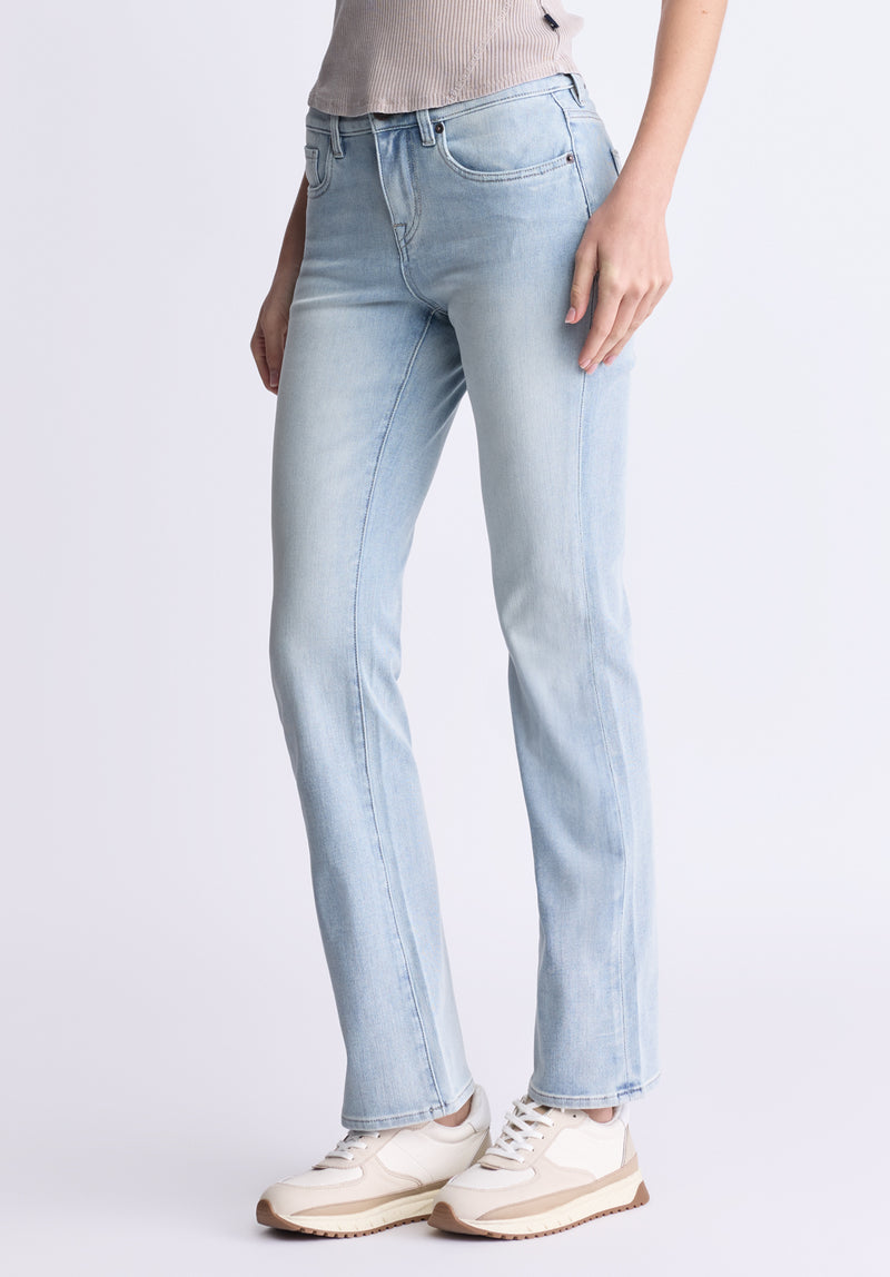 Buffalo David Bitton Mid Rise Bootcut Queen Women's Jeans, Vintage light blue - BL15985