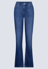 Mid Rise Straight Mary Women's Jeans, Contrasting Indigo  - BL15988