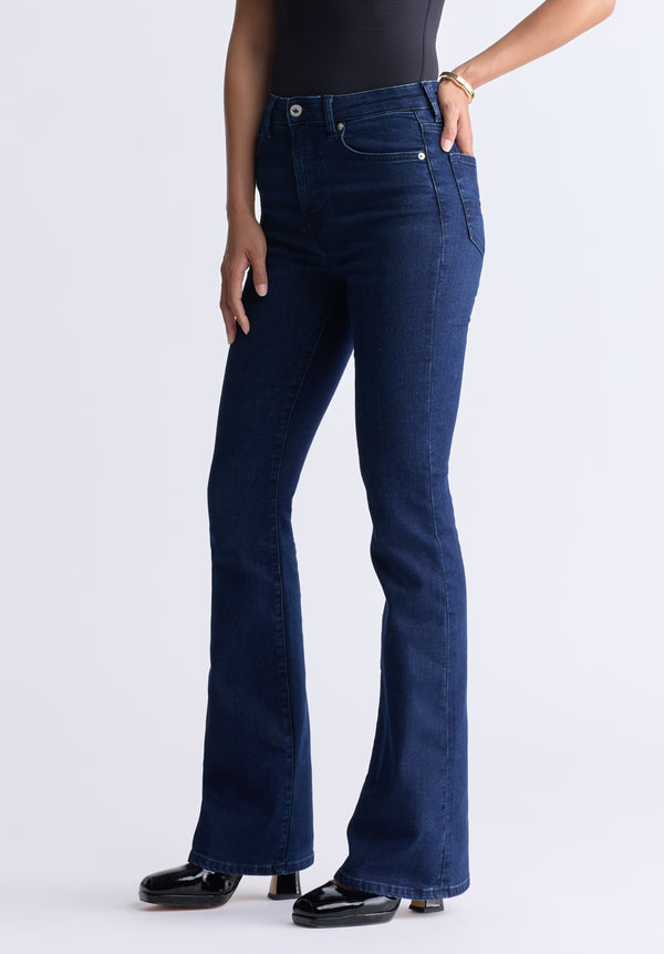 High Rise Flare Joplin Women's Jeans, Indigo Sanded - BL15998