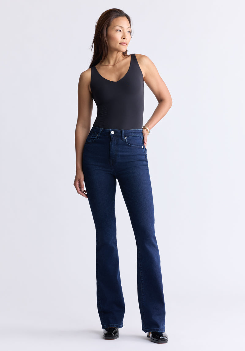 High Rise Flare Joplin Women's Jeans, Indigo Sanded - BL15998