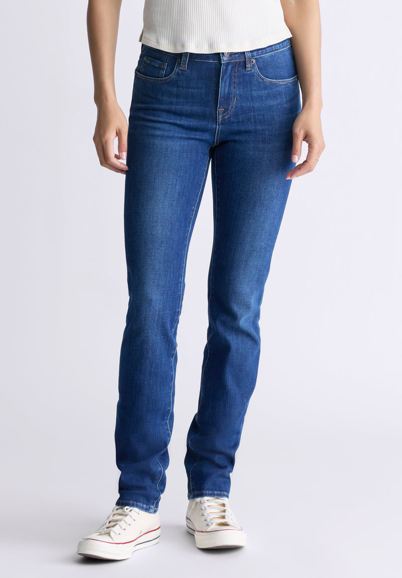 Buffalo David Bitton Mid Rise Slim Carrie Women's Jeans, Indigo Contrast - BL15999 Color INDIGO