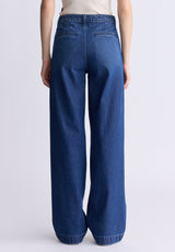 Buffalo David Bitton High Rise Wide Leg Addie Women's Jeans, Indigo Contrast - BL16002 Color INDIGO