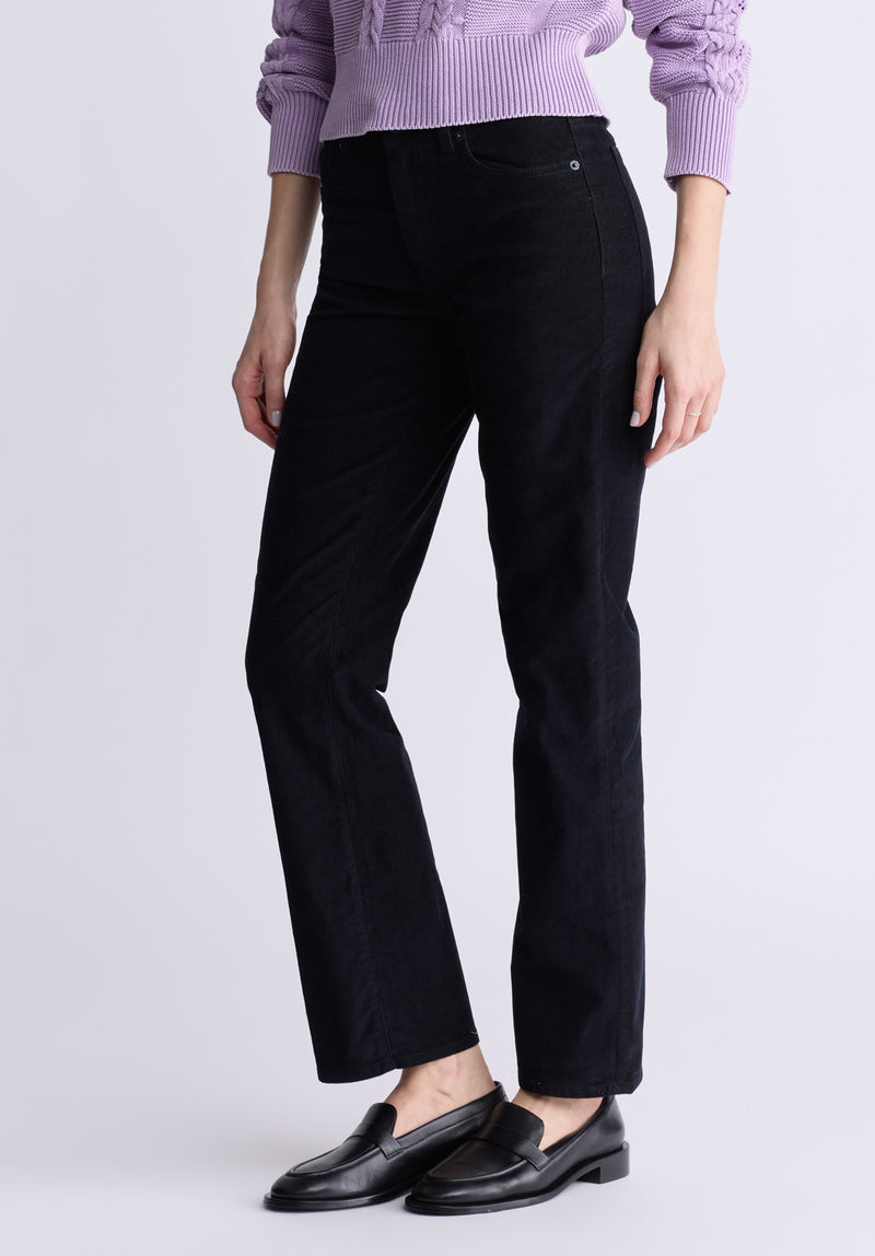 Buffalo David Bitton Mid Rise Straight Mary Women's Pants, Rinse Washed Black - BL16007 Color BLACK