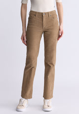 Buffalo David Bitton Mid Rise Straight Mary Women's Pants, Rinse Washed Beige - BL16007 Color DARK BEIGE