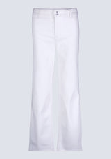 Buffalo David Bitton High Rise Wide Leg Adele Women's Soft Wash Jeans, White - BL16012