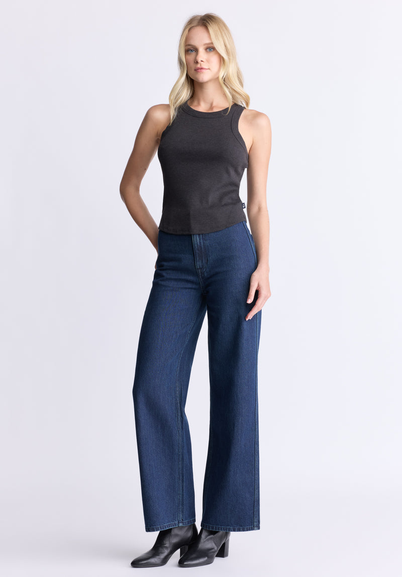 Buffalo David Bitton High Rise Wide Leg Adele Women's Jeans, Dark rinse wash - BL16013