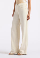 High Rise Wide Leg Addie Women's Pants, Vanilla Ice - BL16083