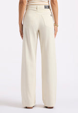 High Rise Wide Leg Addie Women's Pants, Vanilla Ice - BL16083