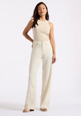 High Rise Wide Leg Addie Women's Pants, Vanilla Ice - BL16083