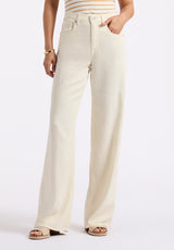 High Rise Wide Leg Addie Women's Pants, Vanilla Ice - BL16083