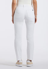 High Rise Straight Jayden Women's Pants, White - BL16085