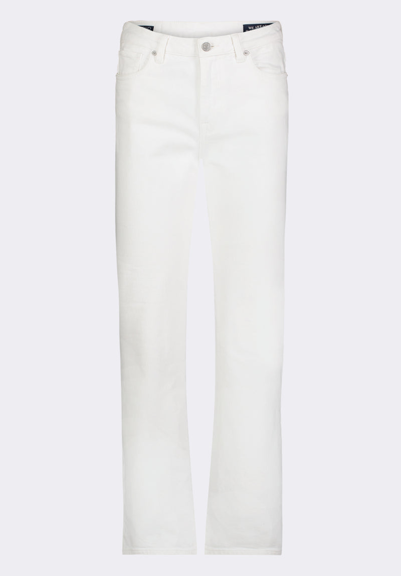 High Rise Straight Jayden Women's Pants, White - BL16085