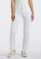 High Rise Straight Jayden Women's Pants, White - BL16085