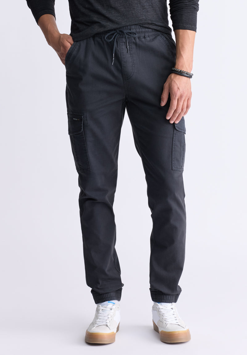 Cargo Tom Men's Jogger Pants in Black - BM22930