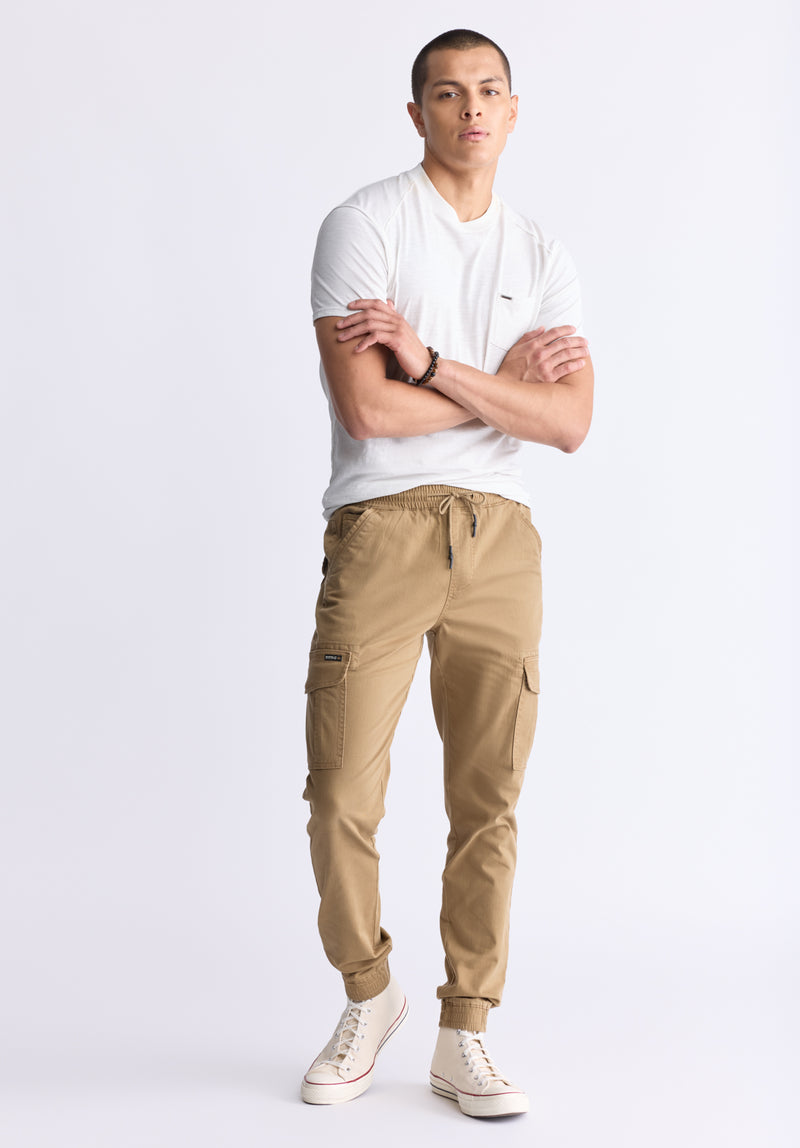 Cargo Tom Men's Jogger Pants in Dark Beige - BM22930