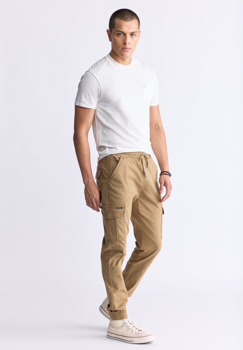 Cargo Tom Men's Jogger Pants in Dark Beige - BM22930