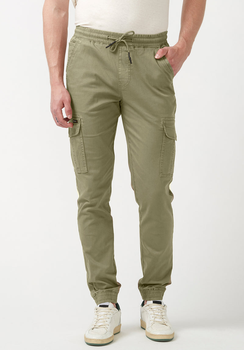 Men's Waffle Knit Pants in Black and Olive Green colors