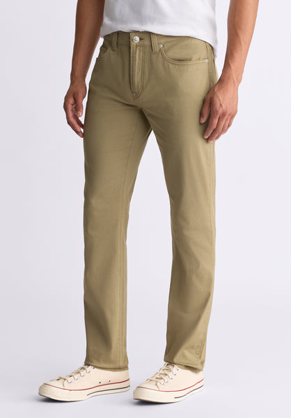 Slim Ash Men's Twill Pants, Aloe green - BM22982