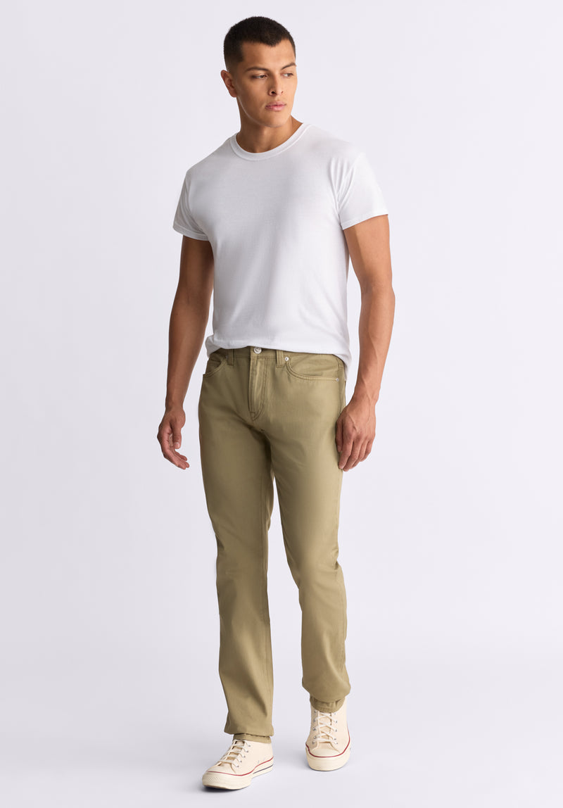 Slim Ash Men's Twill Pants, Aloe green - BM22982