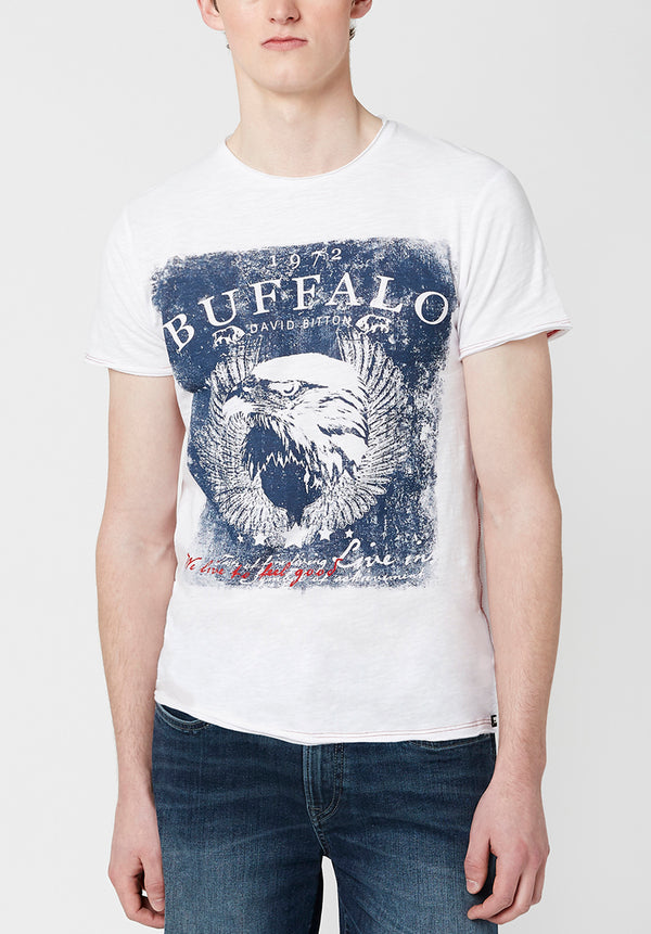 Nansen Men's Buffalo Eagle T-Shirt in White - BM23310