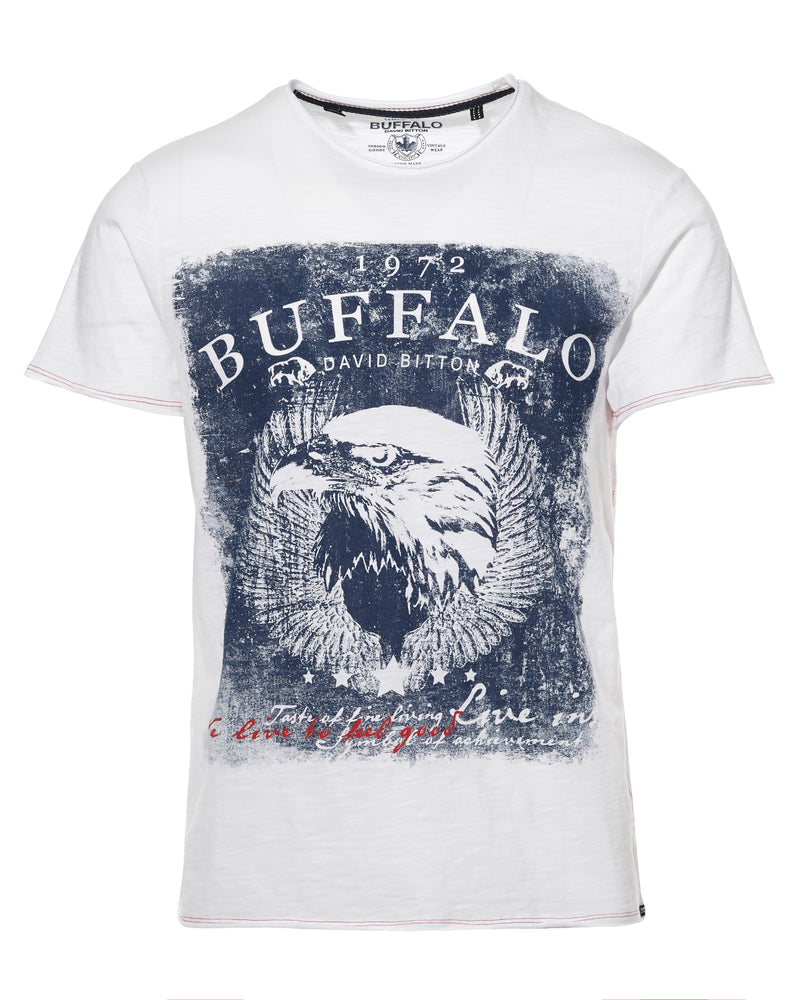 Nansen Men's Buffalo Eagle T-Shirt in White - BM23310