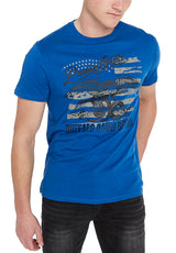 Tijersey Men's Flag Print T-Shirt in Blue - BM23316