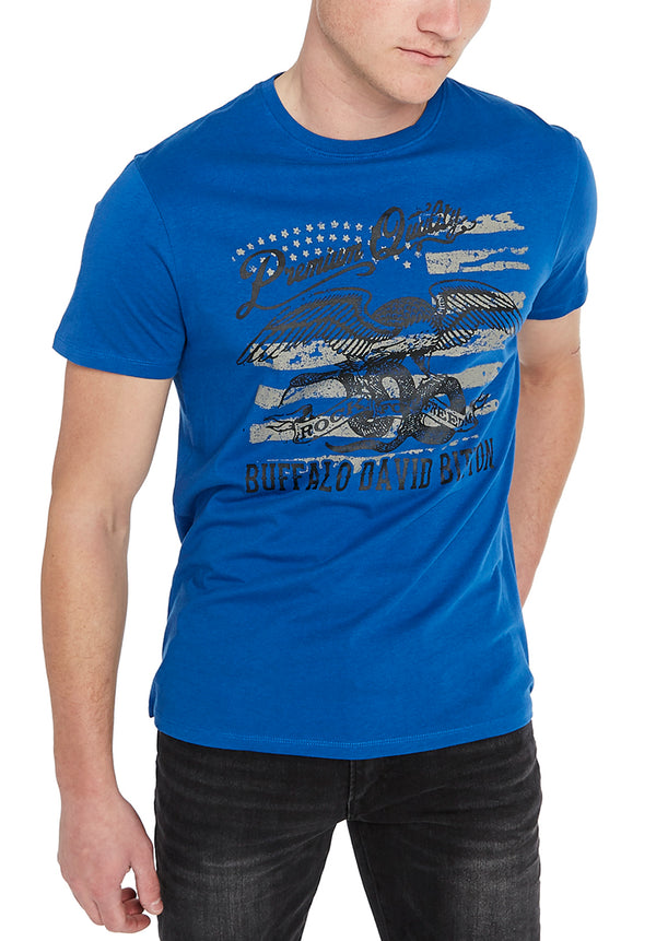 Tijersey Men's Flag Print T-Shirt in Blue - BM23316