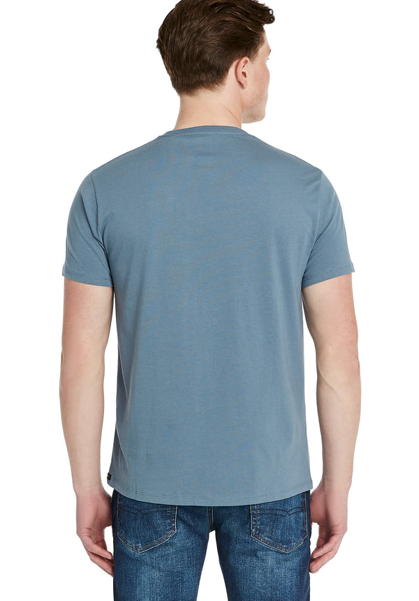 Tuvada Vintage Men's Flag T-Shirt in Mirage Blue - BM23325