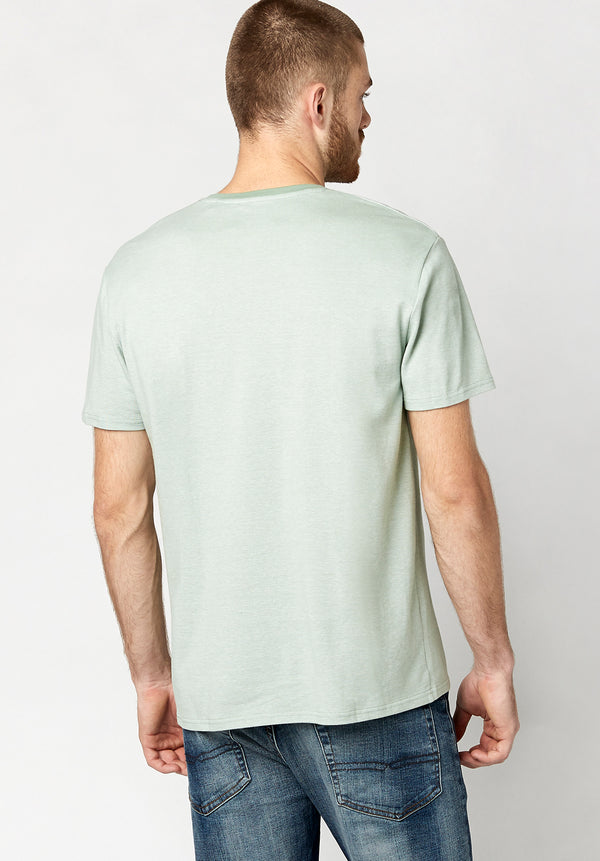Kique Men's Slub Cotton T-Shirt in Black in Green - BM23463