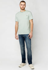 Kique Men's Slub Cotton T-Shirt in Black in Green - BM23463