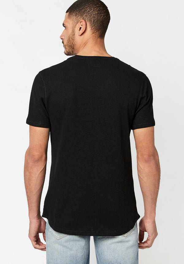 Kisory Waffle Men's T-Shirt in Black - BM23481