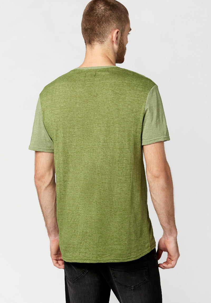 Kaddy Men's T-Shirt with Tonal Trim in Green - BM23555
