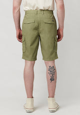 Hivibe Men's Stone Wash Shorts in Oil Green - BM23590