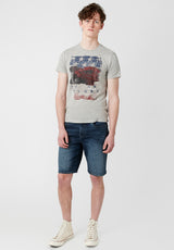 Tuca Americana Men's Flag T-Shirt in Grey - BM23763