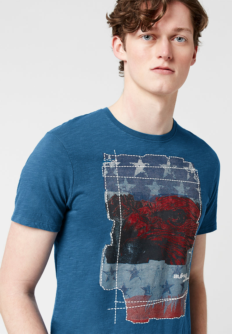 Tuca Americana Men's Flag T-Shirt in Blue - BM23763