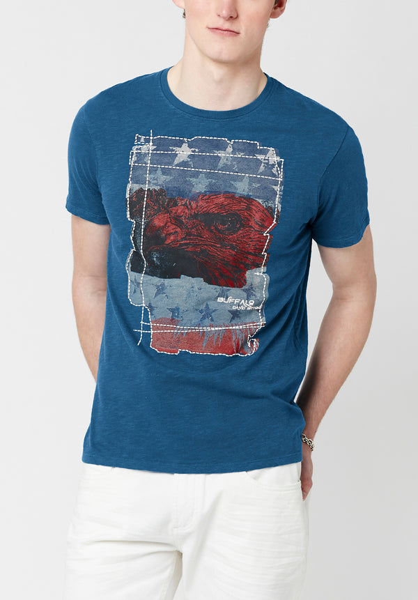 Tuca Americana Men's Flag T-Shirt in Blue - BM23763