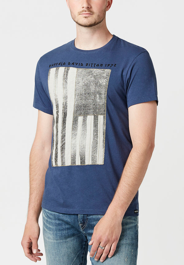 Tarot Greyscale Americana Men's T-Shirt in Navy - BM23765