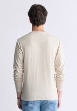 Buffalo David Bitton Kaduk Men's Long-Sleeve Burnout Henley Top, Irish Cream - BM24237 Color IRISH CREAM