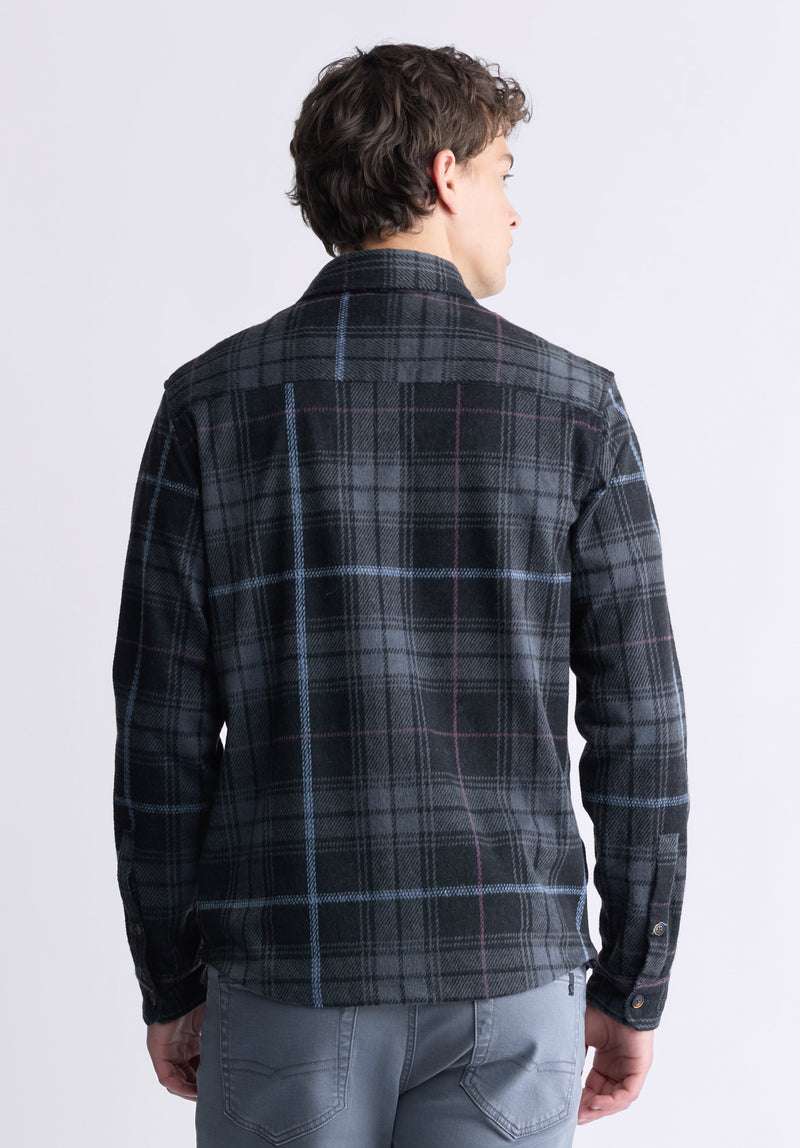 Samme Men's Blanket Shirt in Black Plaid - BM24305